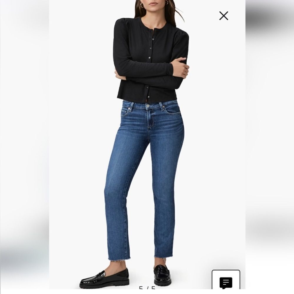 PAIGE Raw Hem Ankle Jeans Size 25”‎ RUN BIG